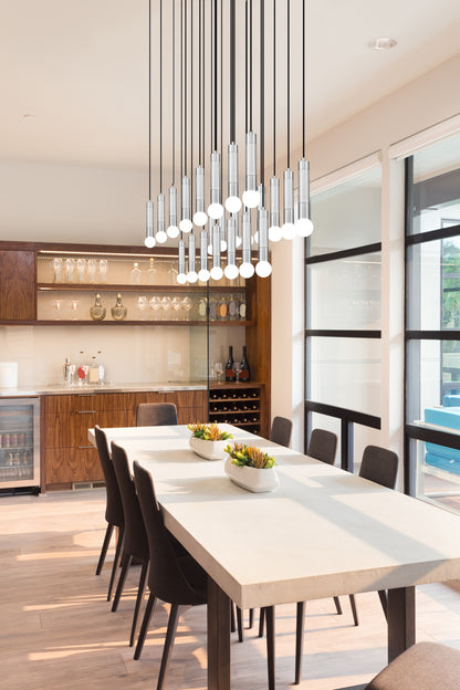 Stari 23 Light Linear Chandelier Brushed Nickel