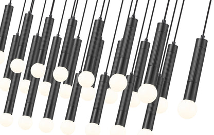 Stari 23 Light Linear Chandelier Matte Black