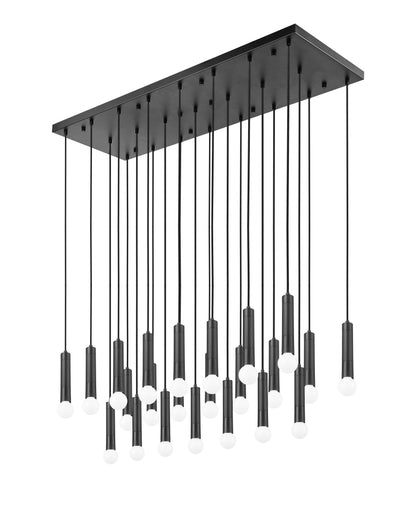 Stari 23 Light Linear Chandelier Matte Black