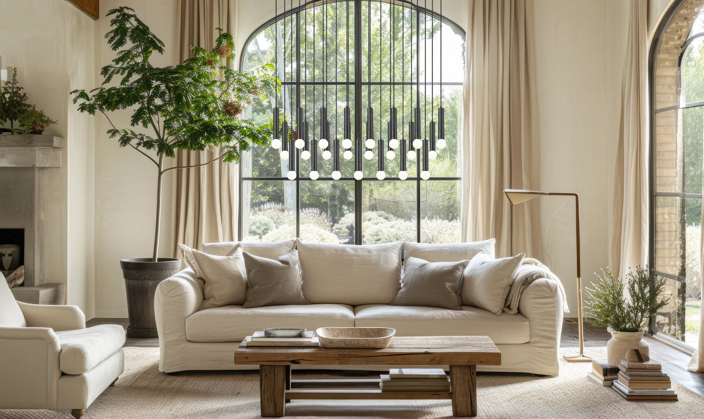 Stari 23 Light Linear Chandelier Matte Black