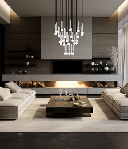 Stari 27 Light Chandelier Brushed Nickel