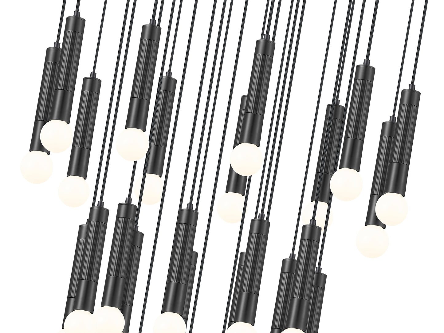 Stari 27 Light Chandelier Matte Black