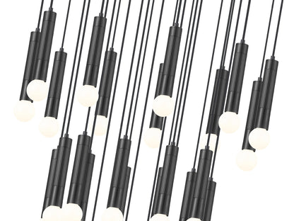 Stari 27 Light Chandelier Matte Black
