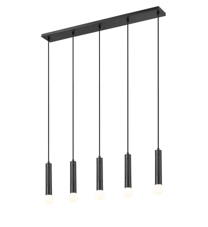 Stari 5 Light Linear Chandelier Matte Black