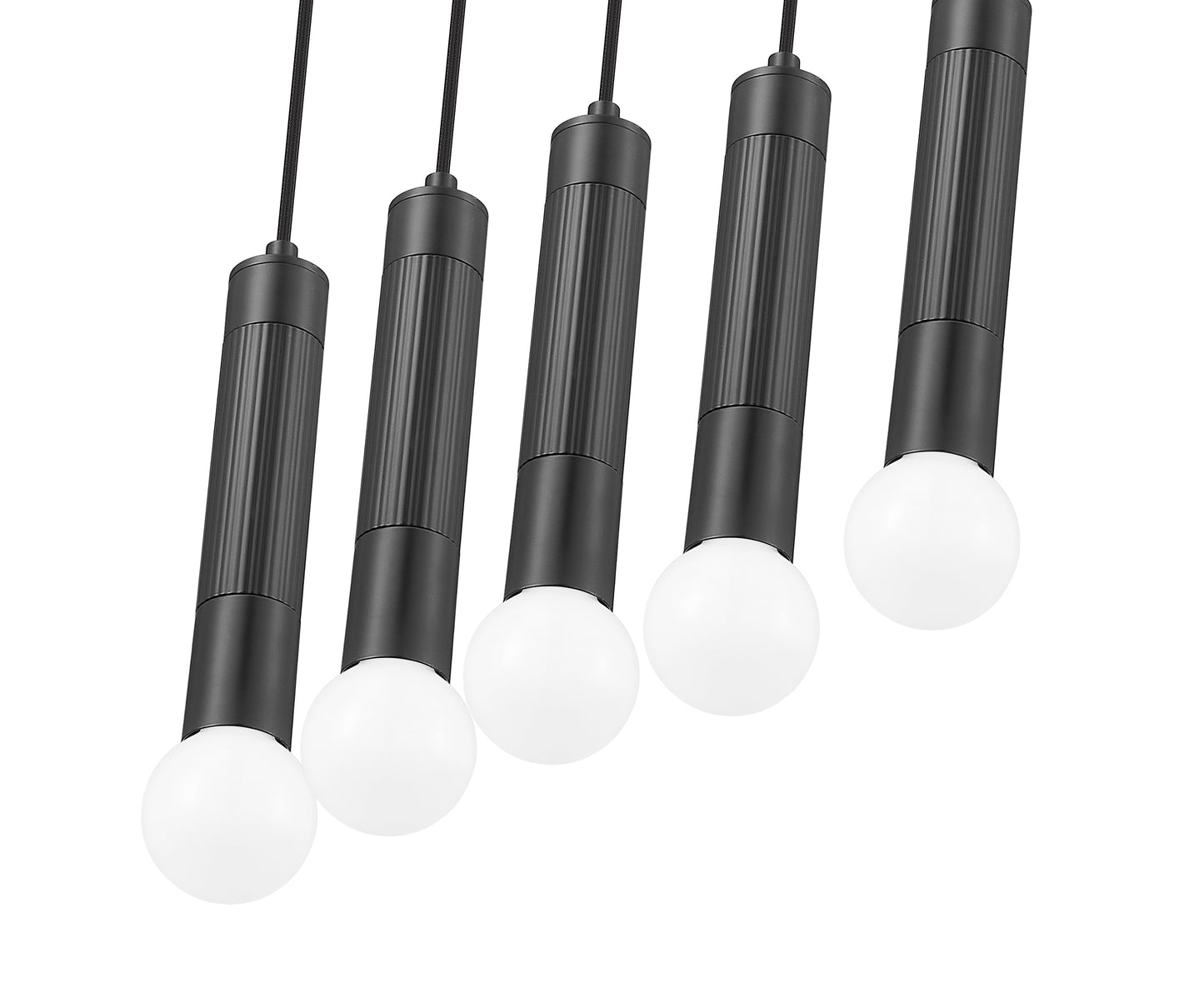 Stari 5 Light Linear Chandelier Matte Black
