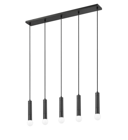 Stari 5 Light Linear Chandelier Matte Black