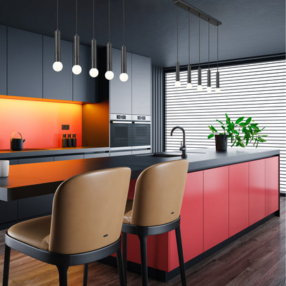 Stari 5 Light Linear Chandelier Matte Black