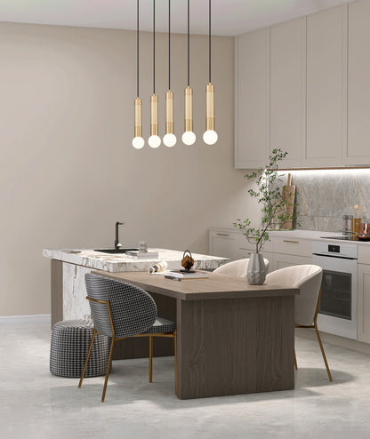 Stari 5 Light Linear Chandelier Modern Gold