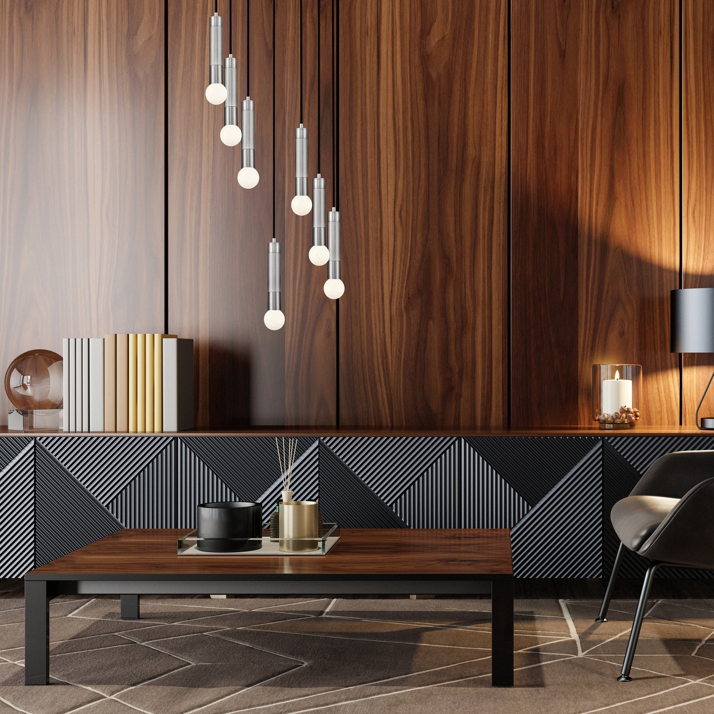 Stari 5 Light Chandelier Brushed Nickel