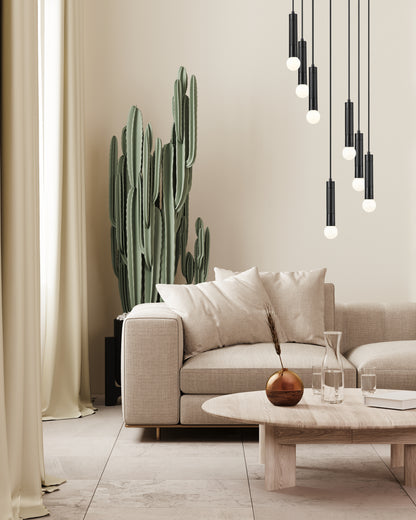 Stari 5 Light Chandelier Matte Black