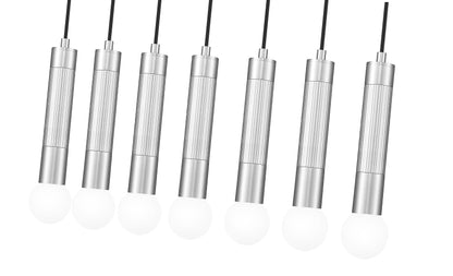 Stari 7 Light Linear Chandelier Brushed Nickel