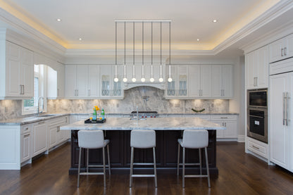 Stari 7 Light Linear Chandelier Brushed Nickel