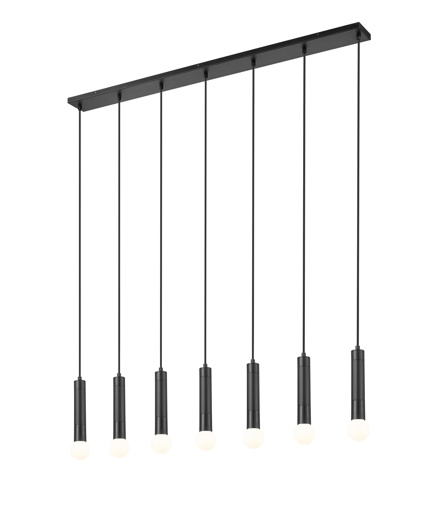 Stari 7 Light Linear Chandelier Matte Black
