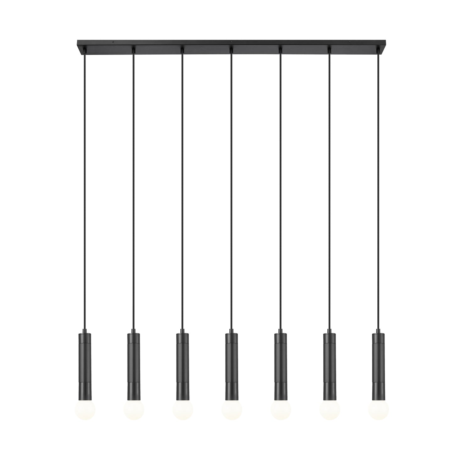 Stari 7 Light Linear Chandelier Matte Black
