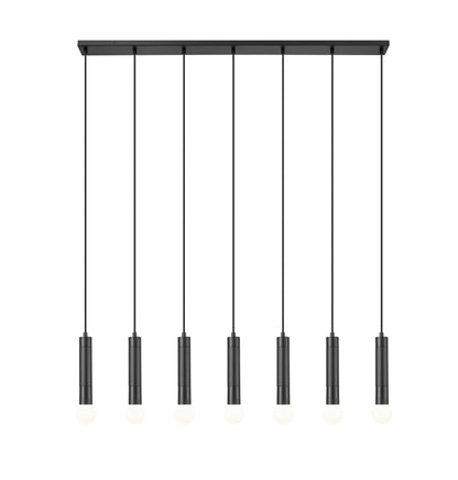 Stari 7 Light Linear Chandelier Matte Black