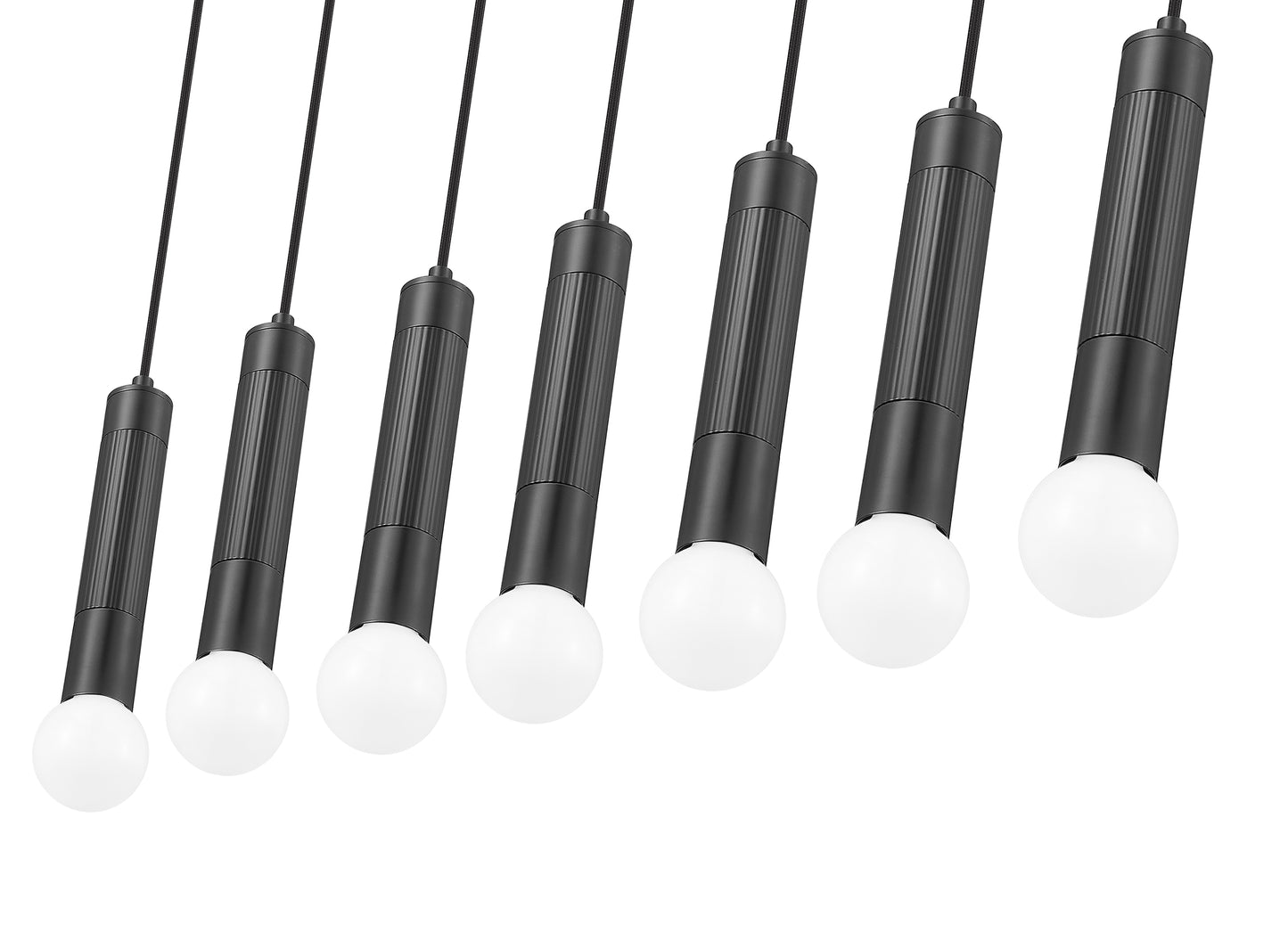 Stari 7 Light Linear Chandelier Matte Black