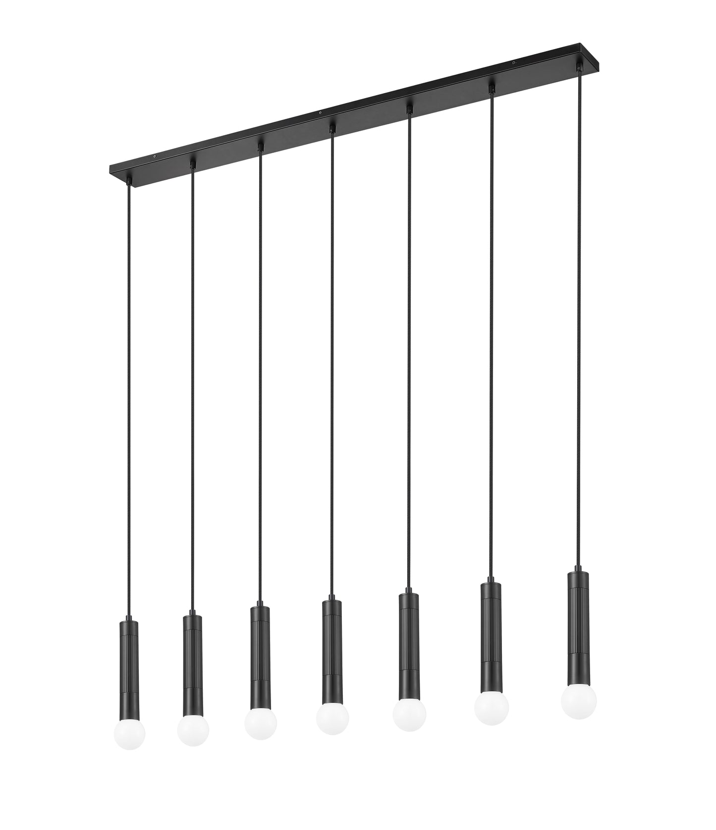 Stari 7 Light Linear Chandelier Matte Black