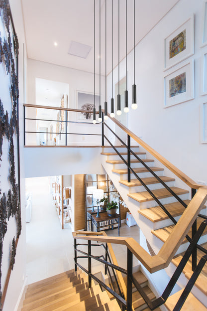 Stari 7 Light Linear Chandelier Matte Black