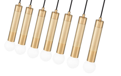 Stari 7 Light Linear Chandelier Modern Gold