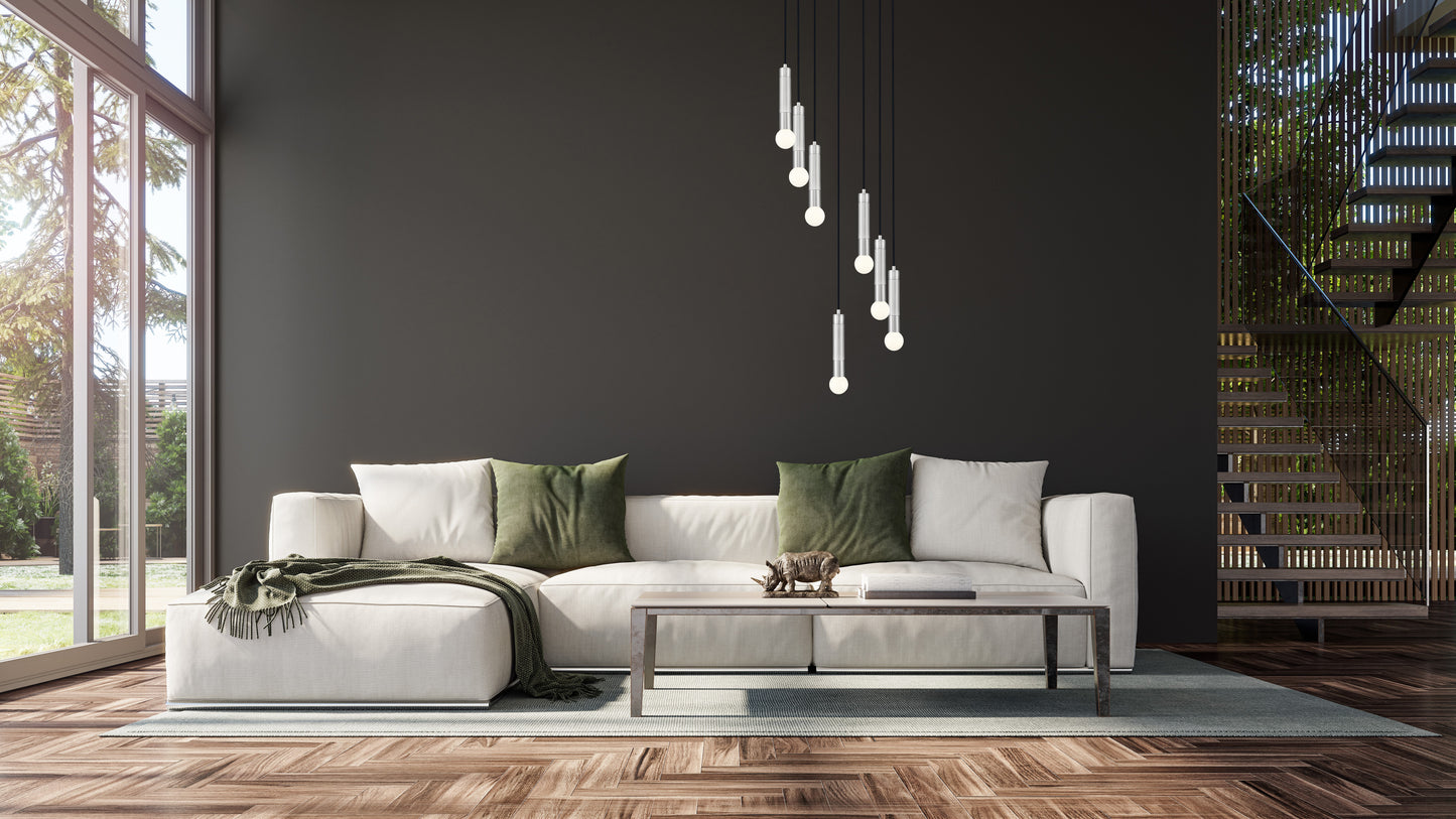 Stari 7 Light Chandelier Brushed Nickel