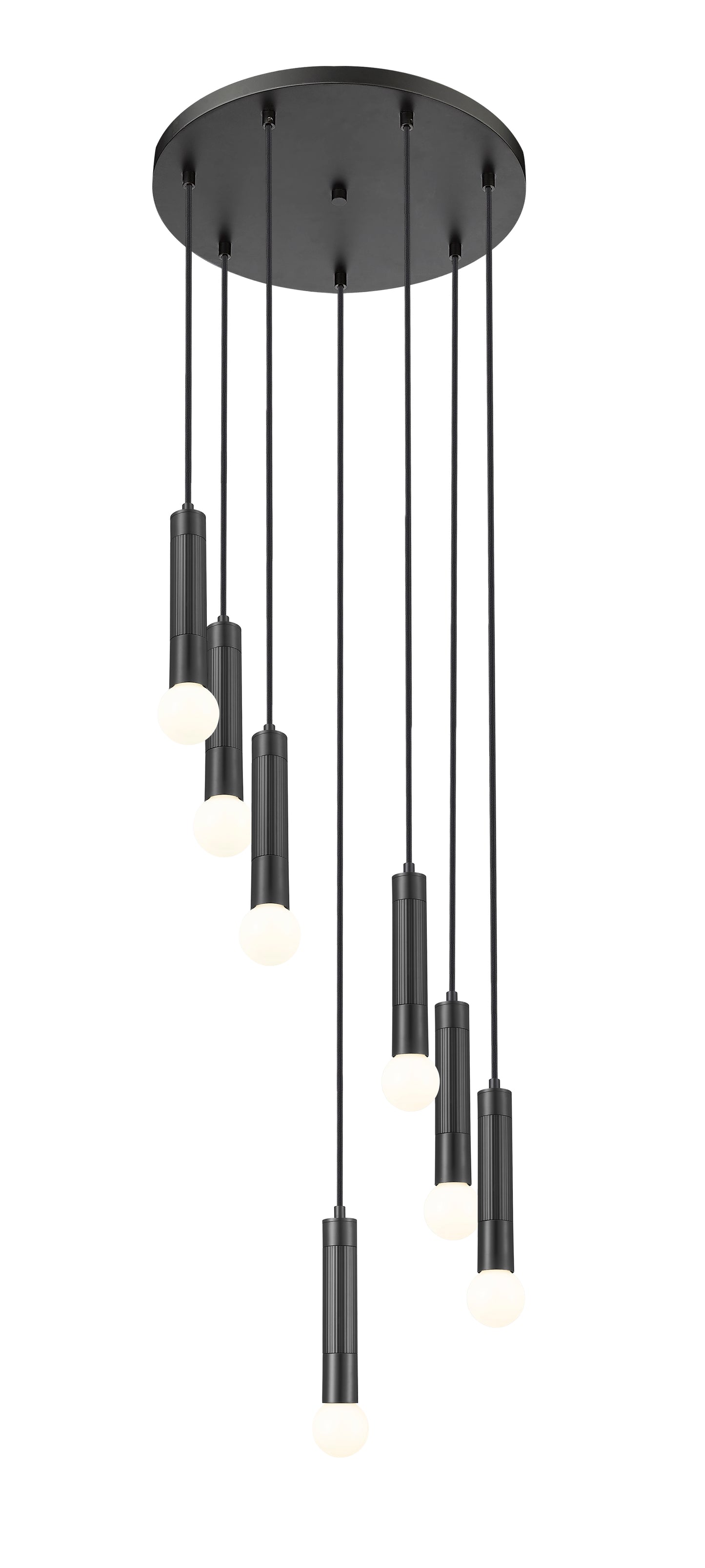 Stari 7 Light Chandelier Matte Black
