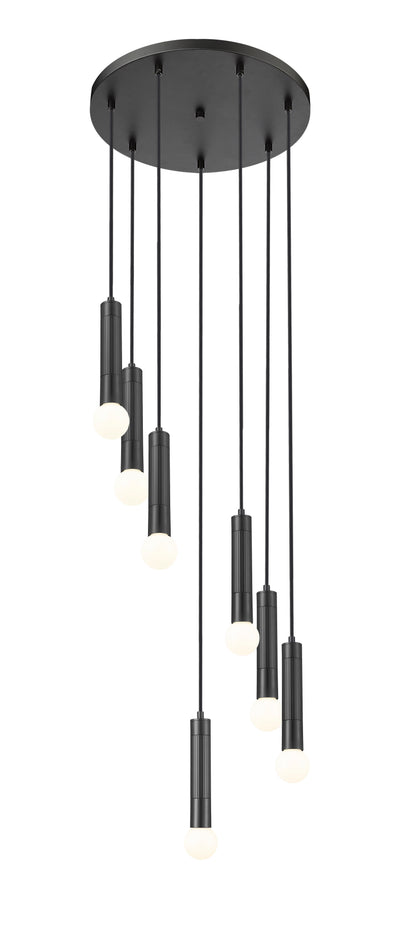 Stari 7 Light Chandelier Matte Black