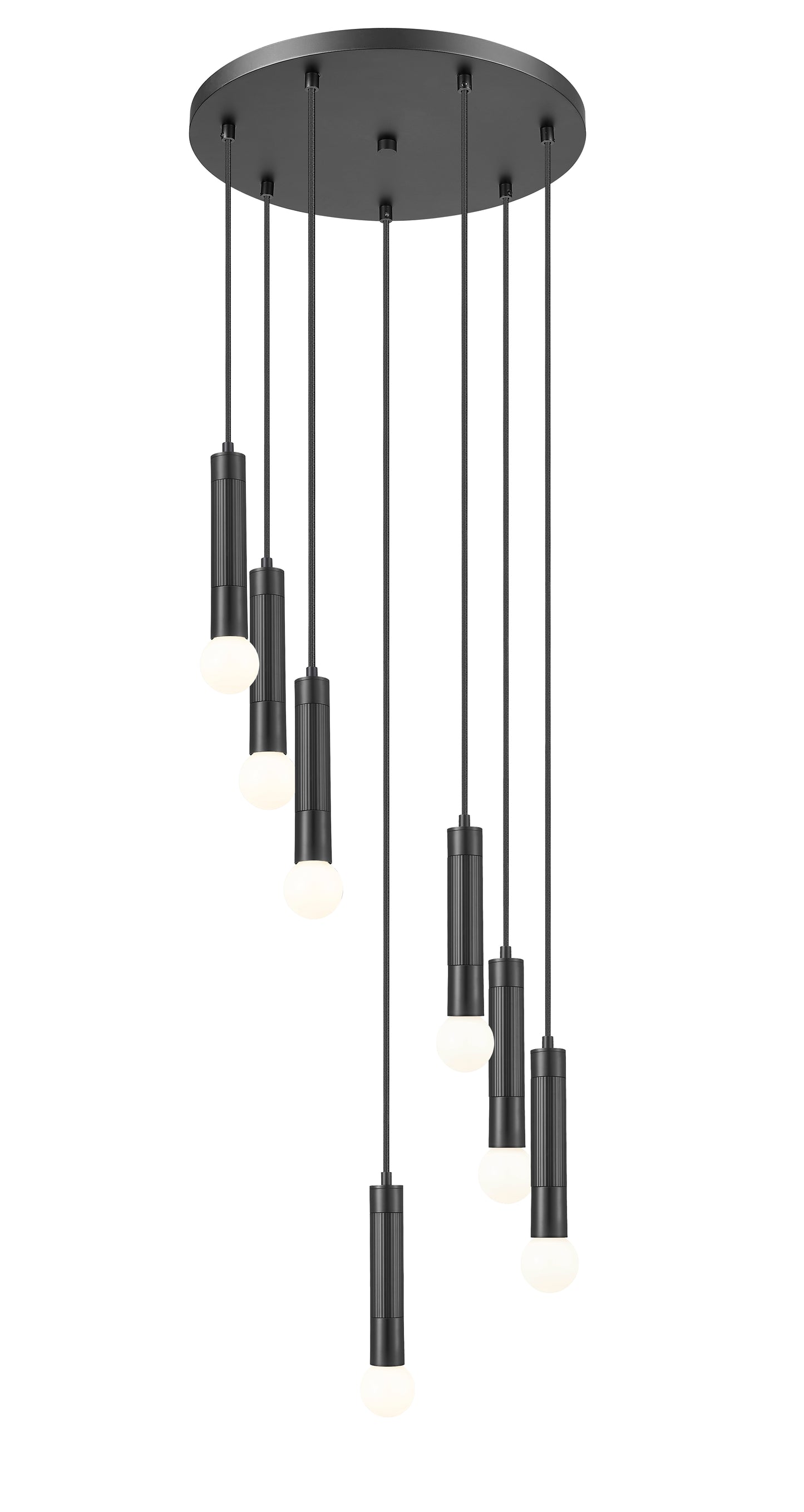Stari 7 Light Chandelier Matte Black