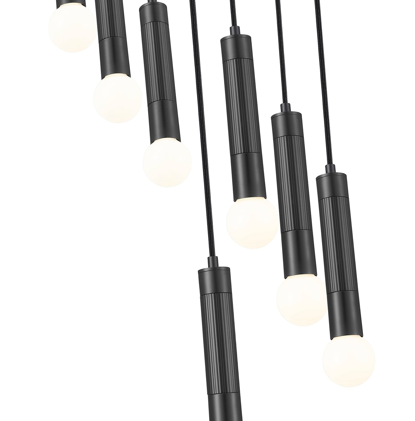 Stari 7 Light Chandelier Matte Black
