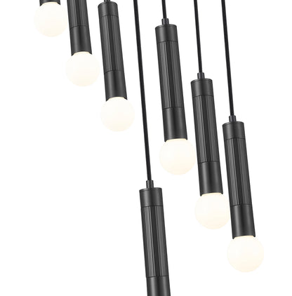 Stari 7 Light Chandelier Matte Black
