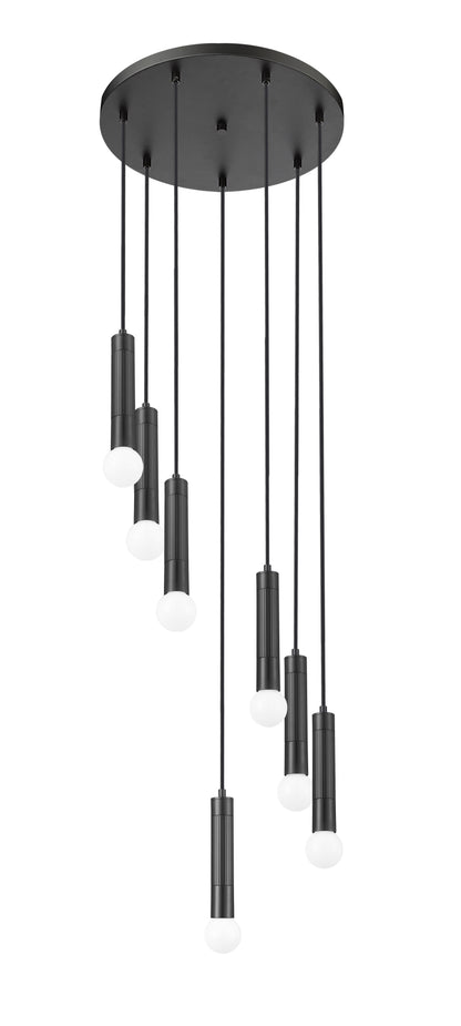 Stari 7 Light Chandelier Matte Black
