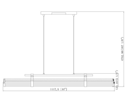 Benoit LED 1 Light Linear Chandelier Brushed Nickel