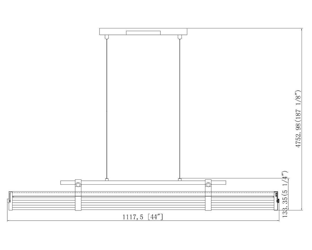 Benoit LED 1 Light Linear Chandelier Modern Gold