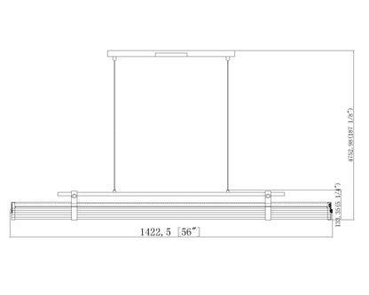 Benoit LED 1 Light Linear Chandelier Modern Gold