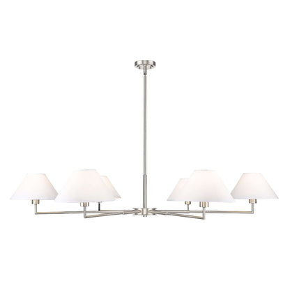 Leila 6 Light Chandelier Brushed Nickel