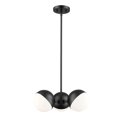 Realm Sphere 3 Light Chandelier Matte Black