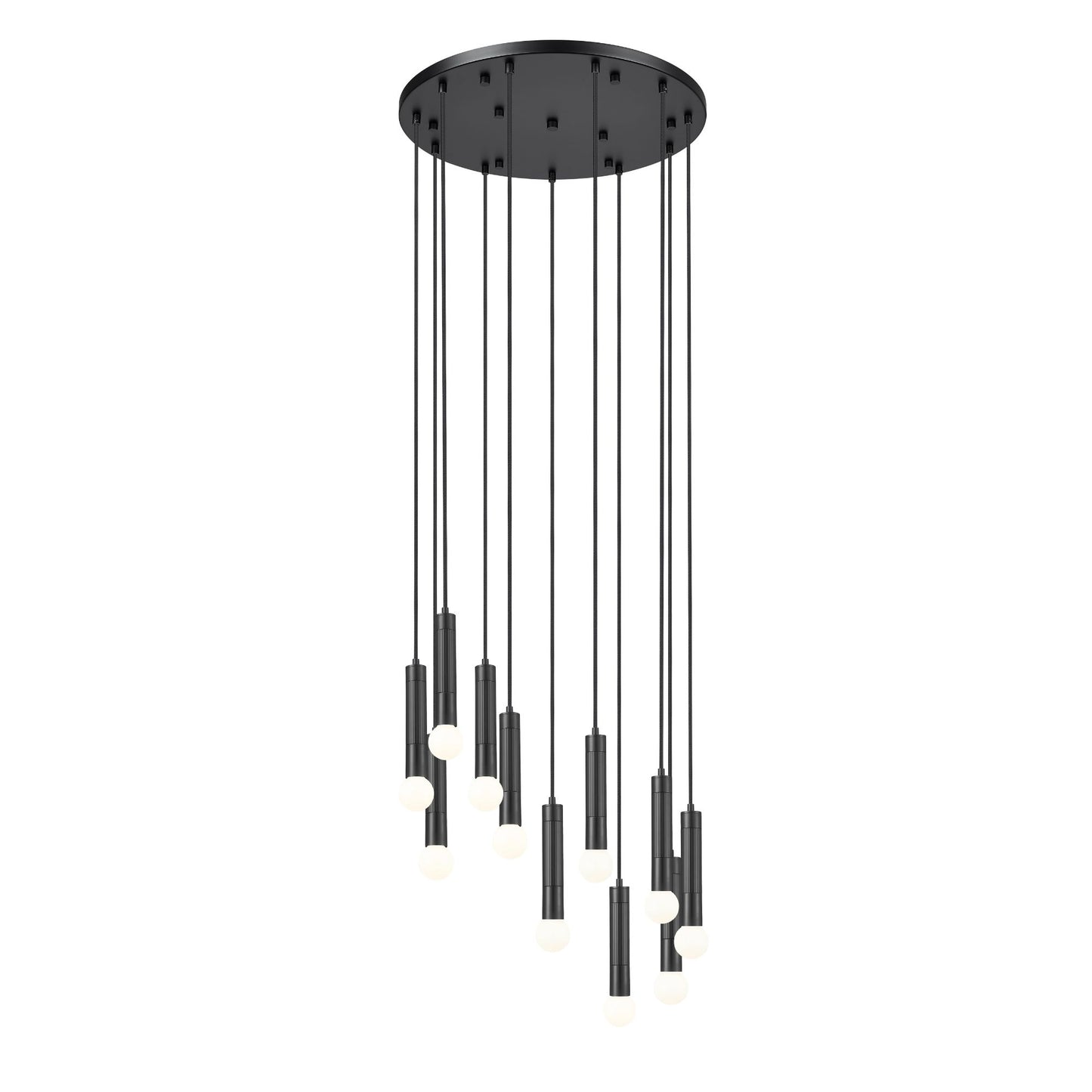 Stari 11 Light Chandelier Matte Black