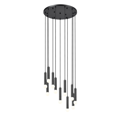 Stari 11 Light Chandelier Matte Black