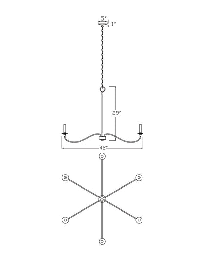Arrington 6 Light Chandelier Polished Nickel