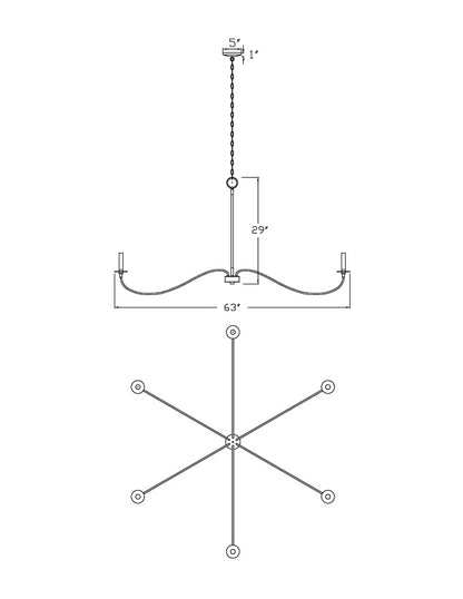 Arrington 6 Light Chandelier Matte Black