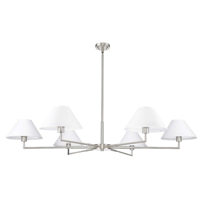 Leila 6 Light Chandelier Brushed Nickel