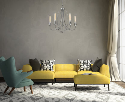 Persis 5 Light Chandelier Old Silver