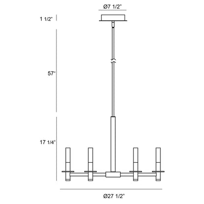 Torna 6-Light 28" Integrated LED Pendant Chandelier
