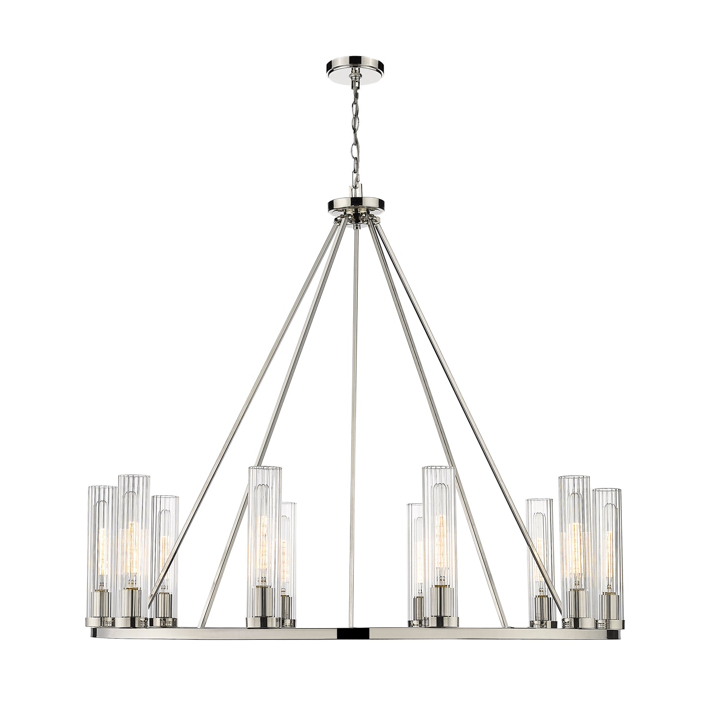 Beau 10 Light Chandelier Polished Nickel