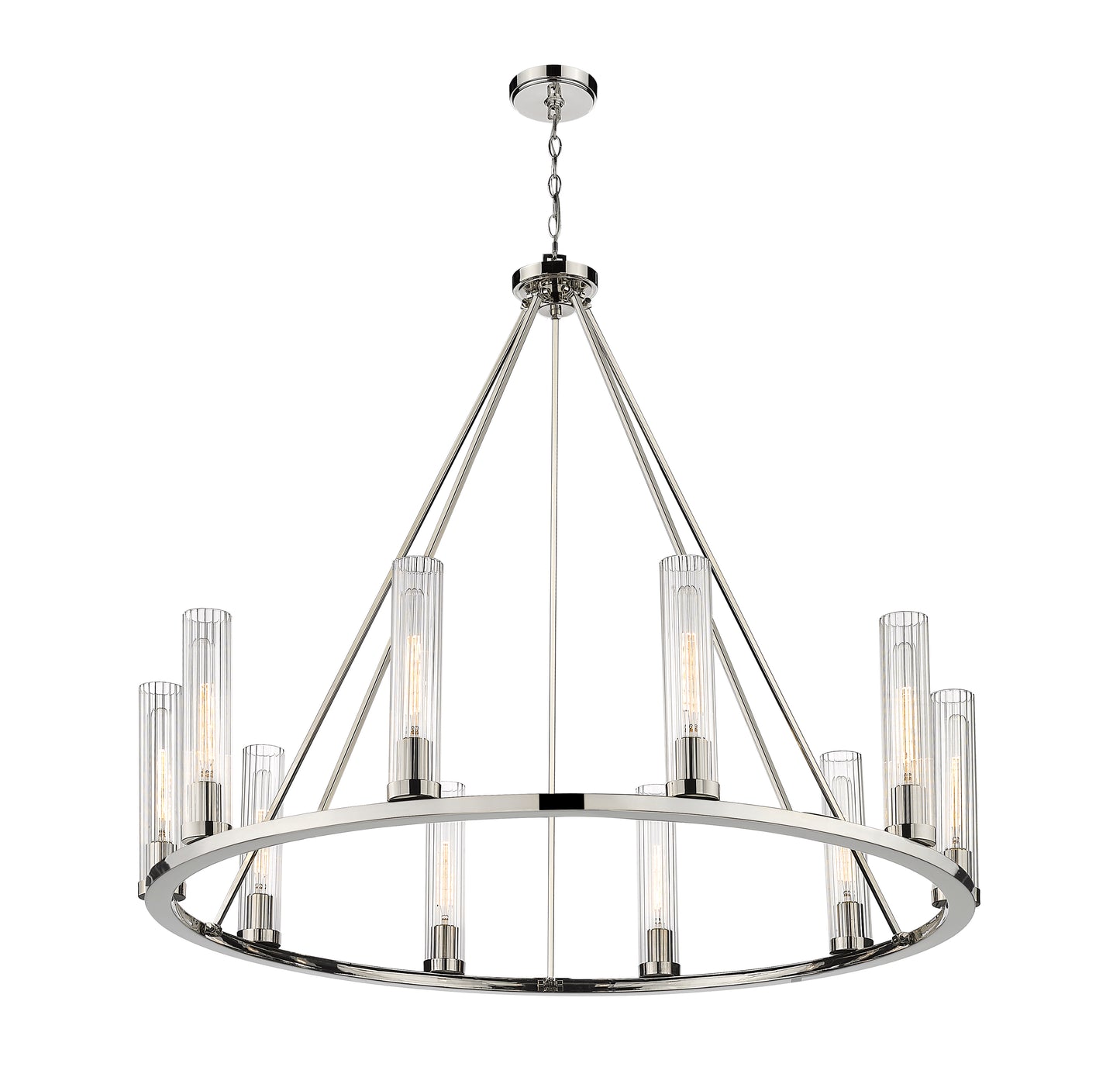 Beau 10 Light Chandelier Polished Nickel
