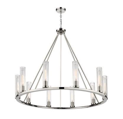 Beau 10 Light Chandelier Polished Nickel