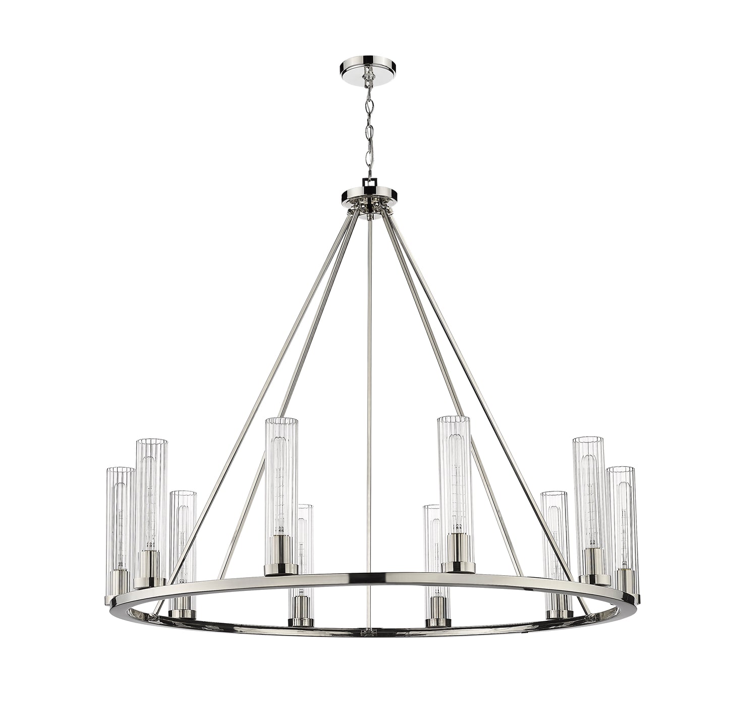Beau 10 Light Chandelier Polished Nickel