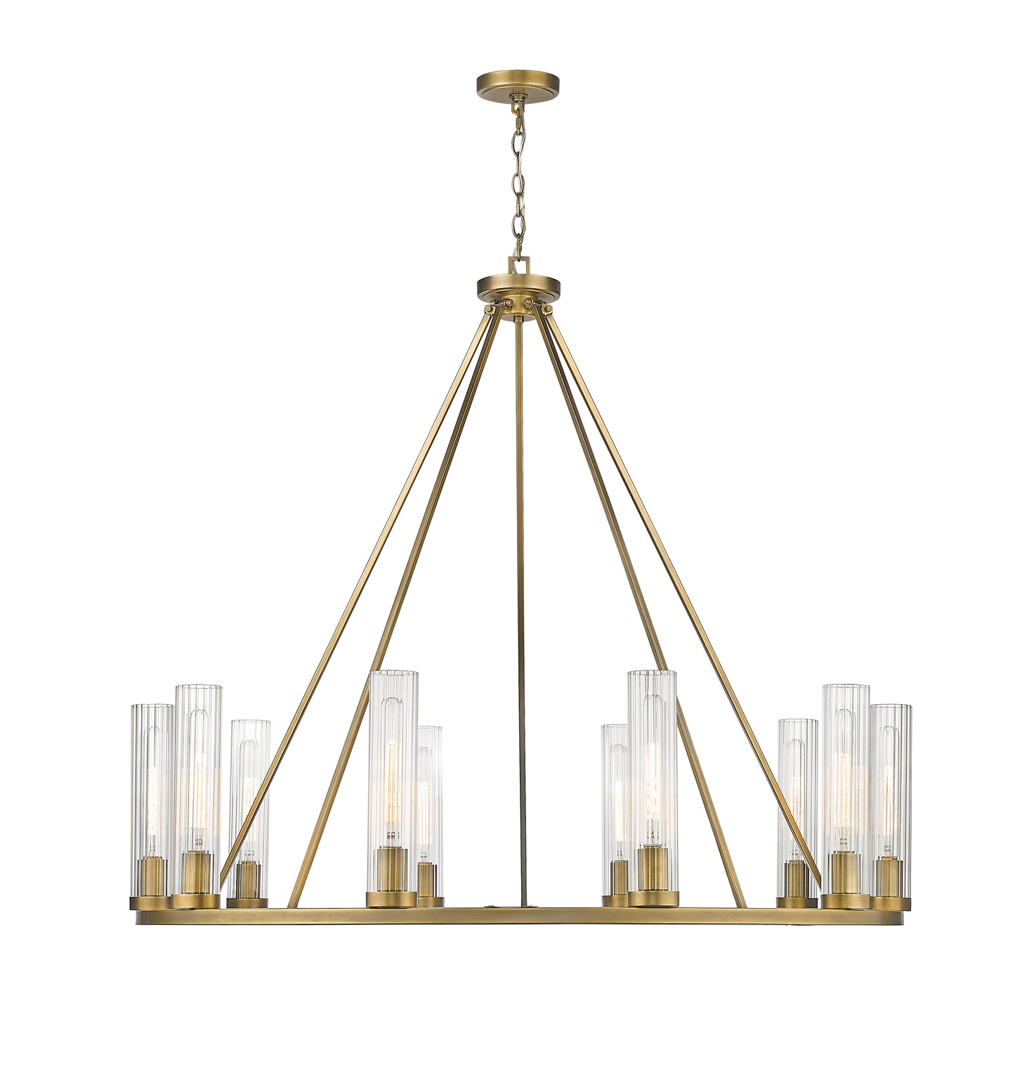 Beau 10 Light Chandelier Rubbed Brass