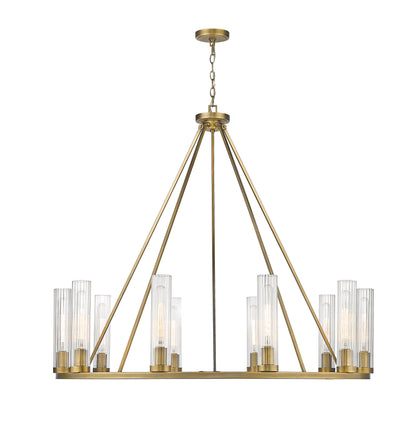 Beau 10 Light Chandelier Rubbed Brass