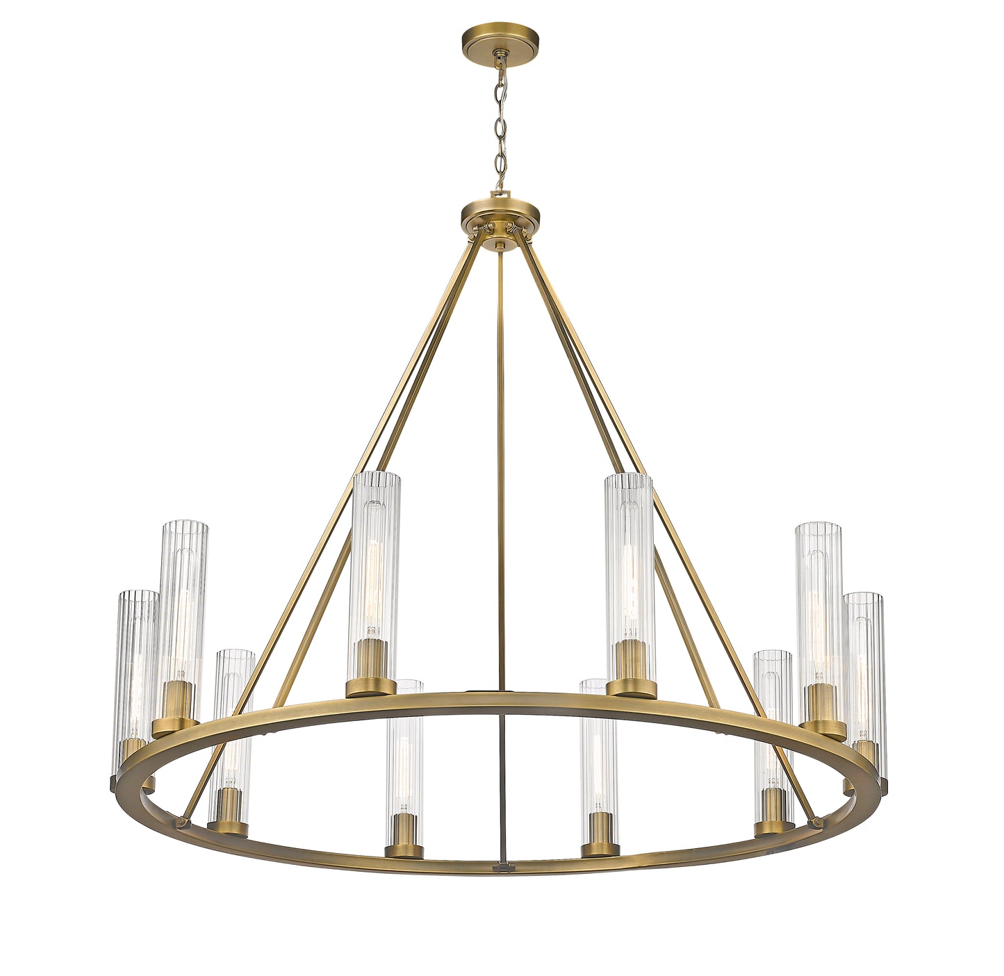 Beau 10 Light Chandelier Rubbed Brass