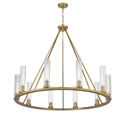 Beau 10 Light Chandelier Rubbed Brass